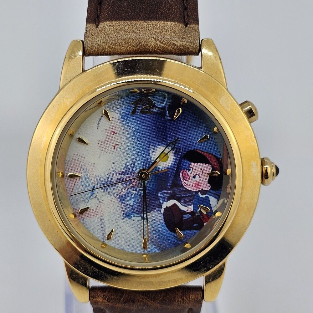 Pinocchio Disney Limited Edition Watch 36MM Brown Leather‎ Bands New Battery - Picture 4 of 15